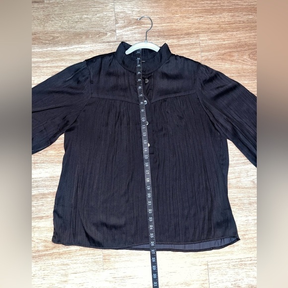 By Anthropologie Relaxed Black Shimmer Blouse Medium - Picture 6 of 6